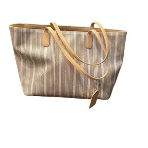 Coach legacy weekend ticking stripe tote